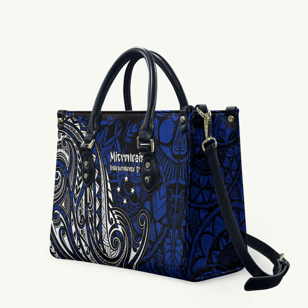 Micronesia Independence Day FSM Leather Bag Tribal Tattoo Pattern Flag Seal Heritage