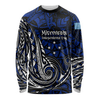 Micronesia Independence Day FSM Long Sleeve Shirt Tribal Tattoo Pattern Flag Seal Heritage