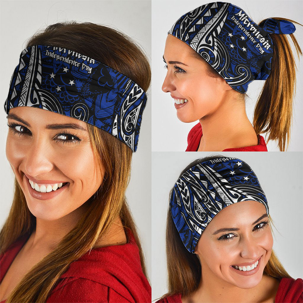 Micronesia Independence Day FSM Neck Gaiter Tribal Tattoo Pattern Flag Seal Heritage