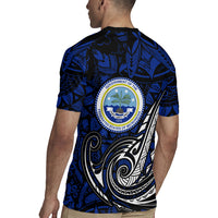 Micronesia Independence Day FSM Rugby Jersey Tribal Tattoo Pattern Flag Seal Heritage