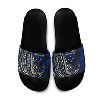 Micronesia Independence Day FSM Slide Sandals Tribal Tattoo Pattern Flag Seal Heritage