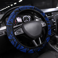 Micronesia Independence Day FSM Steering Wheel Cover Tribal Tattoo Pattern Flag Seal Heritage
