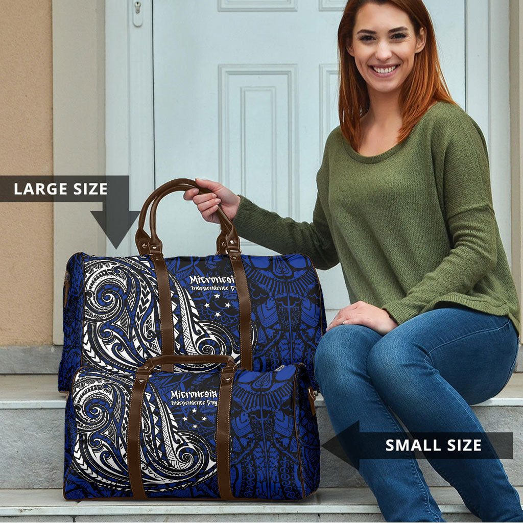 Micronesia Independence Day FSM Travel Bag Tribal Tattoo Pattern Flag Seal Heritage