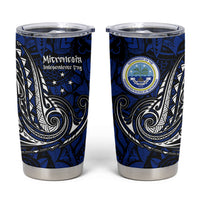 Micronesia Independence Day FSM Tumbler Cup Tribal Tattoo Pattern Flag Seal Heritage