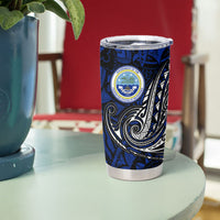 Micronesia Independence Day FSM Tumbler Cup Tribal Tattoo Pattern Flag Seal Heritage