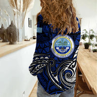 Micronesia Independence Day FSM Women Casual Shirt Tribal Tattoo Pattern Flag Seal Heritage
