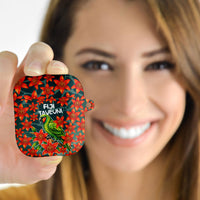 Fiji Taveuni Parrot AirPods Case Tropical Waterfall Landscape With Floral Tribal Pattern TS04 - Polynesian Pride