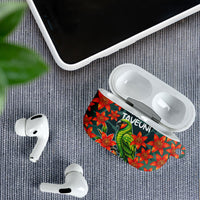 Fiji Taveuni Parrot AirPods Case Tropical Waterfall Landscape With Floral Tribal Pattern TS04 - Polynesian Pride