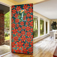 Fiji Taveuni Parrot Door Cover Tropical Waterfall Landscape With Floral Tribal Pattern TS04 - Polynesian Pride