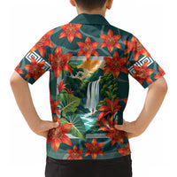 Fiji Taveuni Parrot Hawaiian Shirt Tropical Waterfall Landscape With Floral Tribal Pattern TS04 - Polynesian Pride
