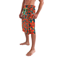 Fiji Taveuni Parrot Lavalava Tropical Waterfall Landscape With Floral Tribal Pattern TS04 - Polynesian Pride