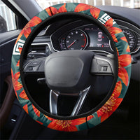 Fiji Taveuni Parrot Steering Wheel Cover Tropical Waterfall Landscape With Floral Tribal Pattern TS04 - Polynesian Pride