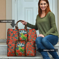 Fiji Taveuni Parrot Travel Bag Tropical Waterfall Landscape With Floral Tribal Pattern TS04 - Polynesian Pride