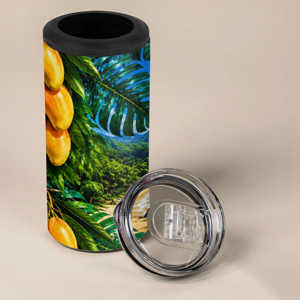 Hawaiian Mango Tropical Beach 4 in 1 Can Cooler Tumbler Scenic Island Nature Exotic Fruit Graphic TS04 - Polynesian Pride