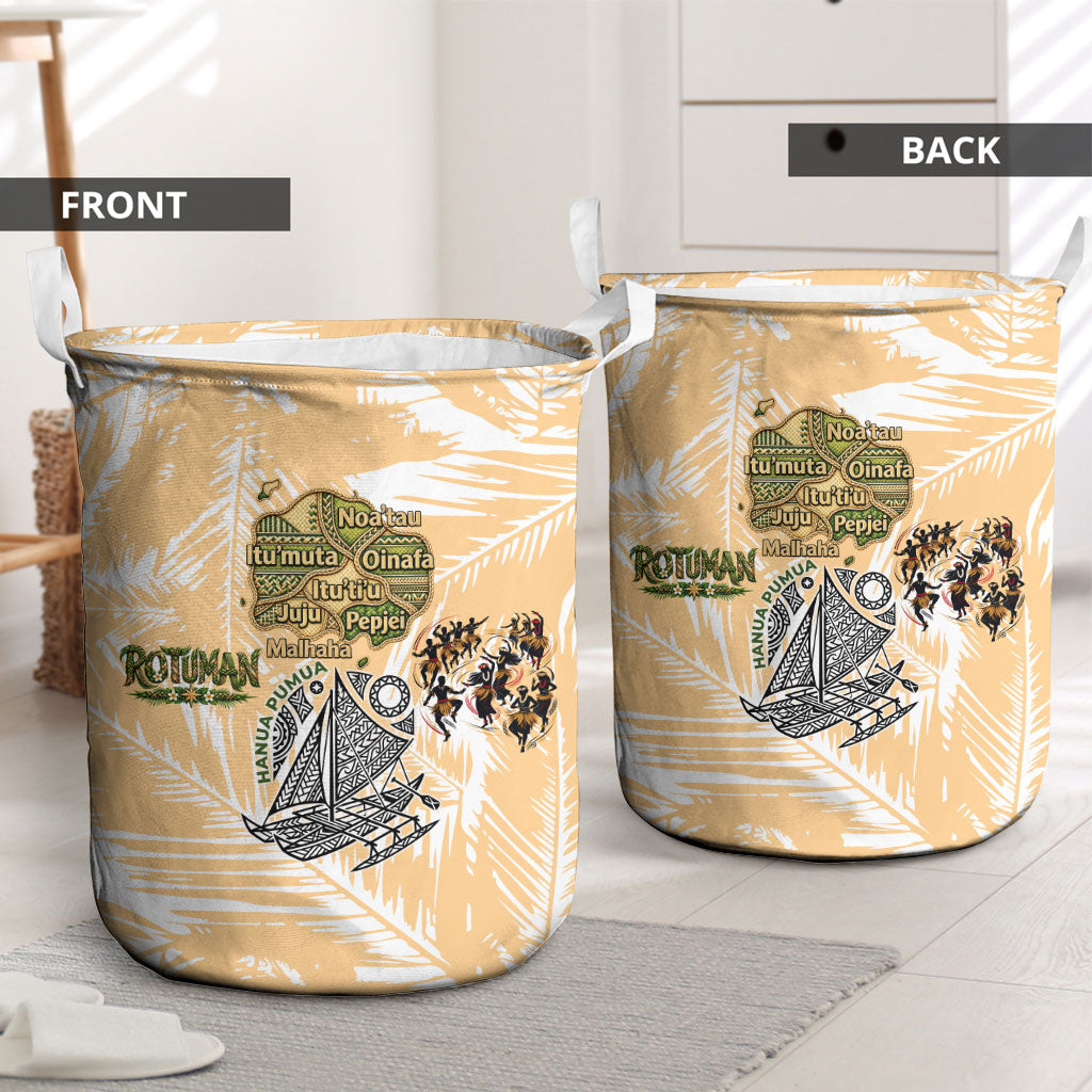 Rotuman Culture Island Pride Laundry Basket Traditional Polynesian Tribal Pattern With Island Map TS04 - Polynesian Pride