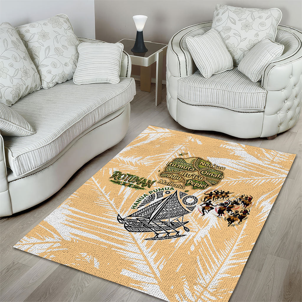 Rotuman Culture Island Pride Area Rug Traditional Polynesian Tribal Pattern With Island Map TS04 - Polynesian Pride