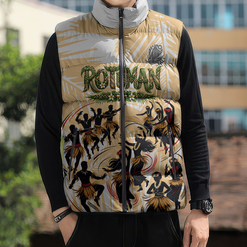 Rotuman Culture Island Pride Sleeveless Puffer Jacket Traditional Polynesian Tribal Pattern With Island Map TS04 - Polynesian Pride