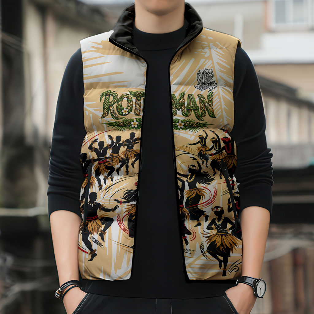 Rotuman Culture Island Pride Sleeveless Puffer Jacket Traditional Polynesian Tribal Pattern With Island Map TS04 - Polynesian Pride