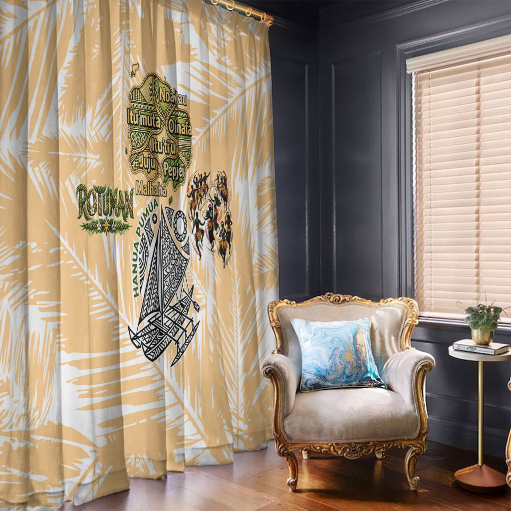 Rotuman Culture Island Pride Window Curtain Traditional Polynesian Tribal Pattern With Island Map TS04 - Polynesian Pride
