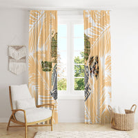 Rotuman Culture Island Pride Window Curtain Traditional Polynesian Tribal Pattern With Island Map TS04 - Polynesian Pride