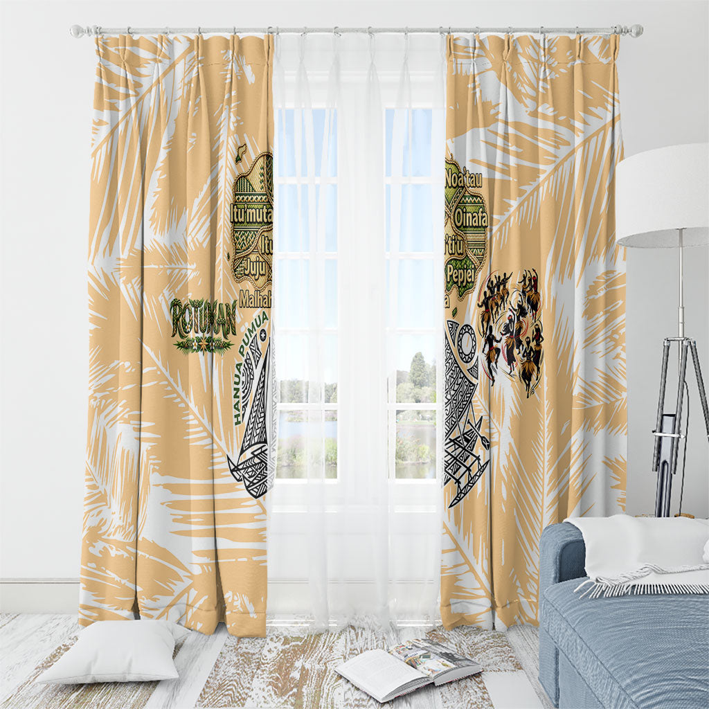 Rotuman Culture Island Pride Window Curtain Traditional Polynesian Tribal Pattern With Island Map TS04 - Polynesian Pride