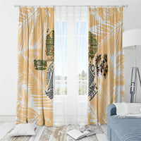 Rotuman Culture Island Pride Window Curtain Traditional Polynesian Tribal Pattern With Island Map TS04 - Polynesian Pride