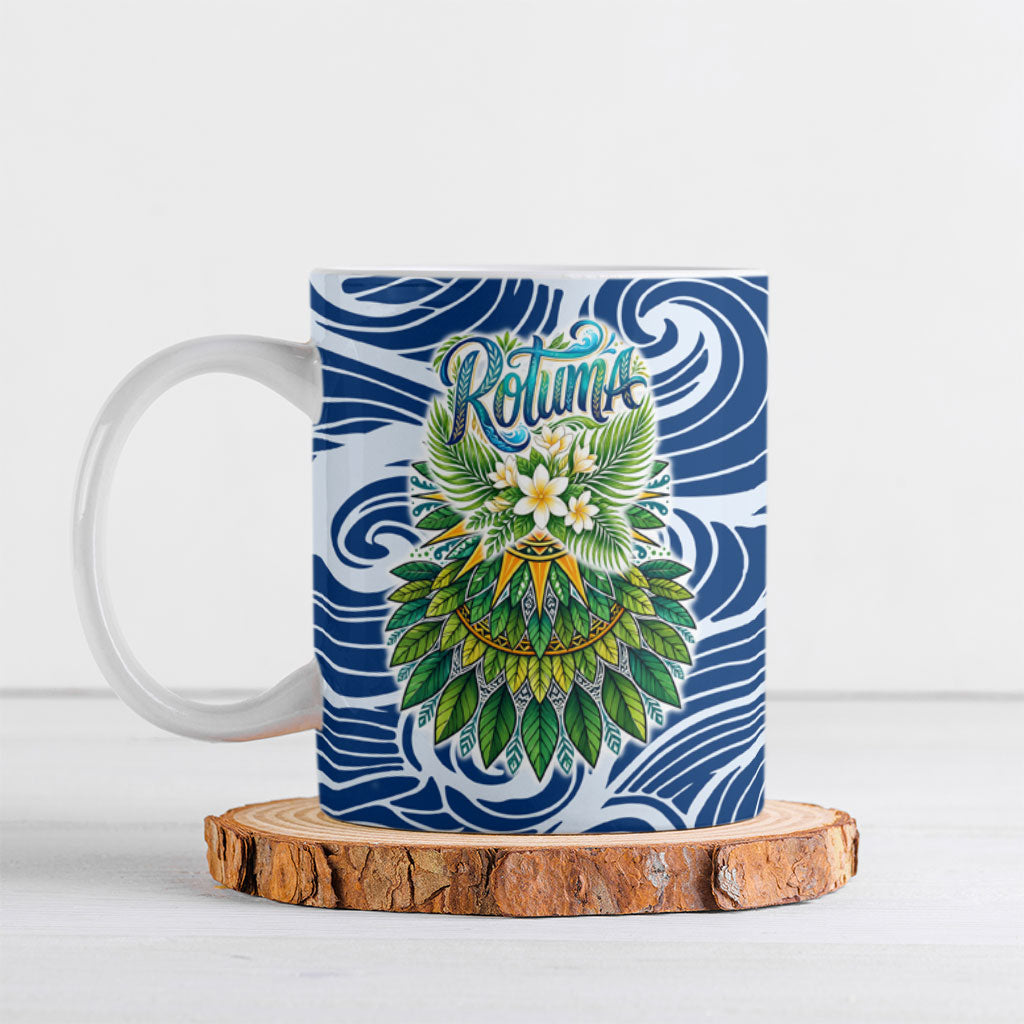 Rotuma Fiji Island Pride Ceramic Mug Ocean Wave Coral Reef Marine Life Tribal Tattoo