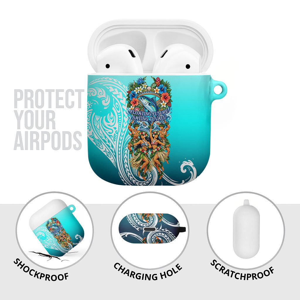 Floating Future Saving Tuvalu AirPods Case Ocean Blue Pacific Polynesian Cultural Art Marine Wildlife TS04 - Polynesian Pride
