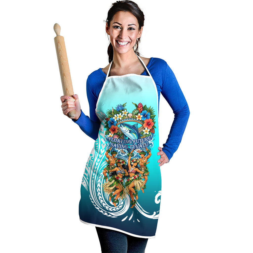 Floating Future Saving Tuvalu Apron Ocean Blue Pacific Polynesian Cultural Art Marine Wildlife TS04 - Polynesian Pride