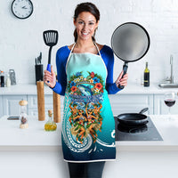 Floating Future Saving Tuvalu Apron Ocean Blue Pacific Polynesian Cultural Art Marine Wildlife TS04 - Polynesian Pride