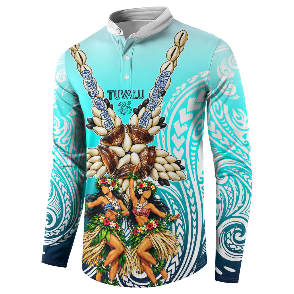 Floating Future Saving Tuvalu Button Sweatshirt Ocean Blue Pacific Polynesian Cultural Art Marine Wildlife TS04 - Polynesian Pride