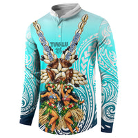 Floating Future Saving Tuvalu Button Sweatshirt Ocean Blue Pacific Polynesian Cultural Art Marine Wildlife TS04 - Polynesian Pride