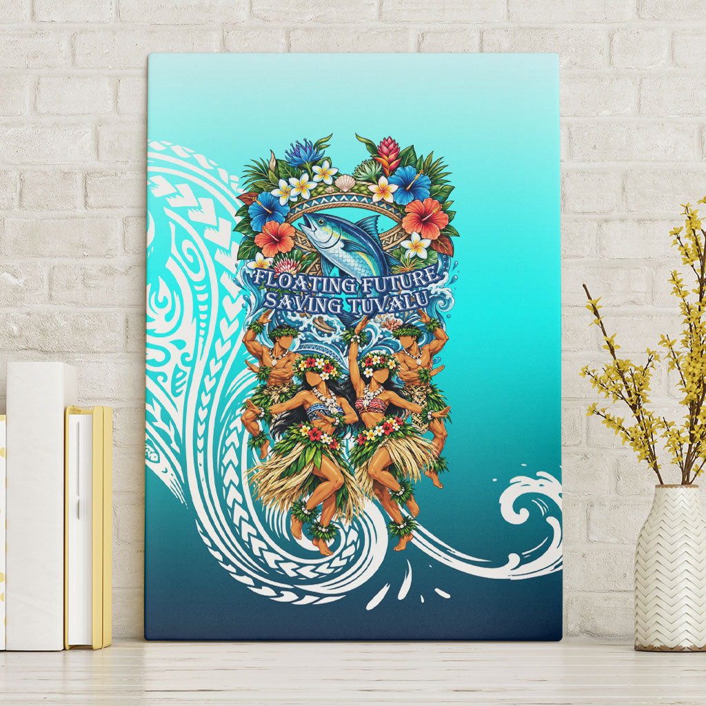 Floating Future Saving Tuvalu Canvas Wall Art Ocean Blue Pacific Polynesian Cultural Art Marine Wildlife