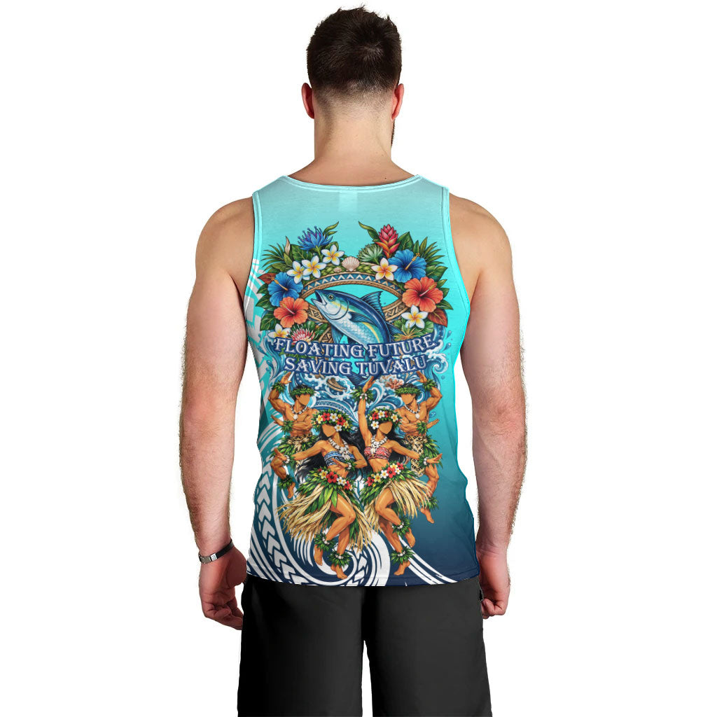 Floating Future Saving Tuvalu Men Tank Top Ocean Blue Pacific Polynesian Cultural Art Marine Wildlife TS04 - Polynesian Pride