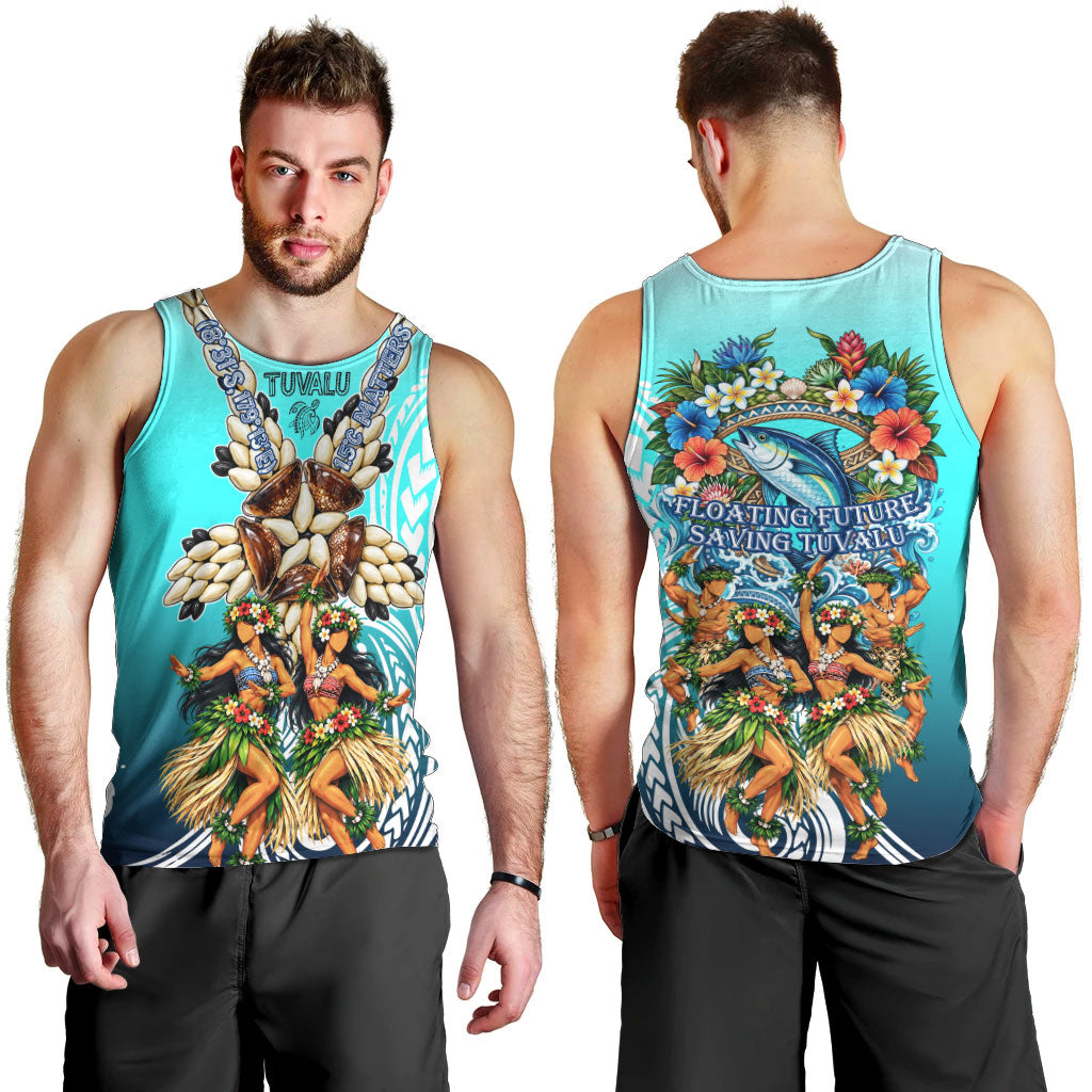 Floating Future Saving Tuvalu Men Tank Top Ocean Blue Pacific Polynesian Cultural Art Marine Wildlife TS04 - Polynesian Pride