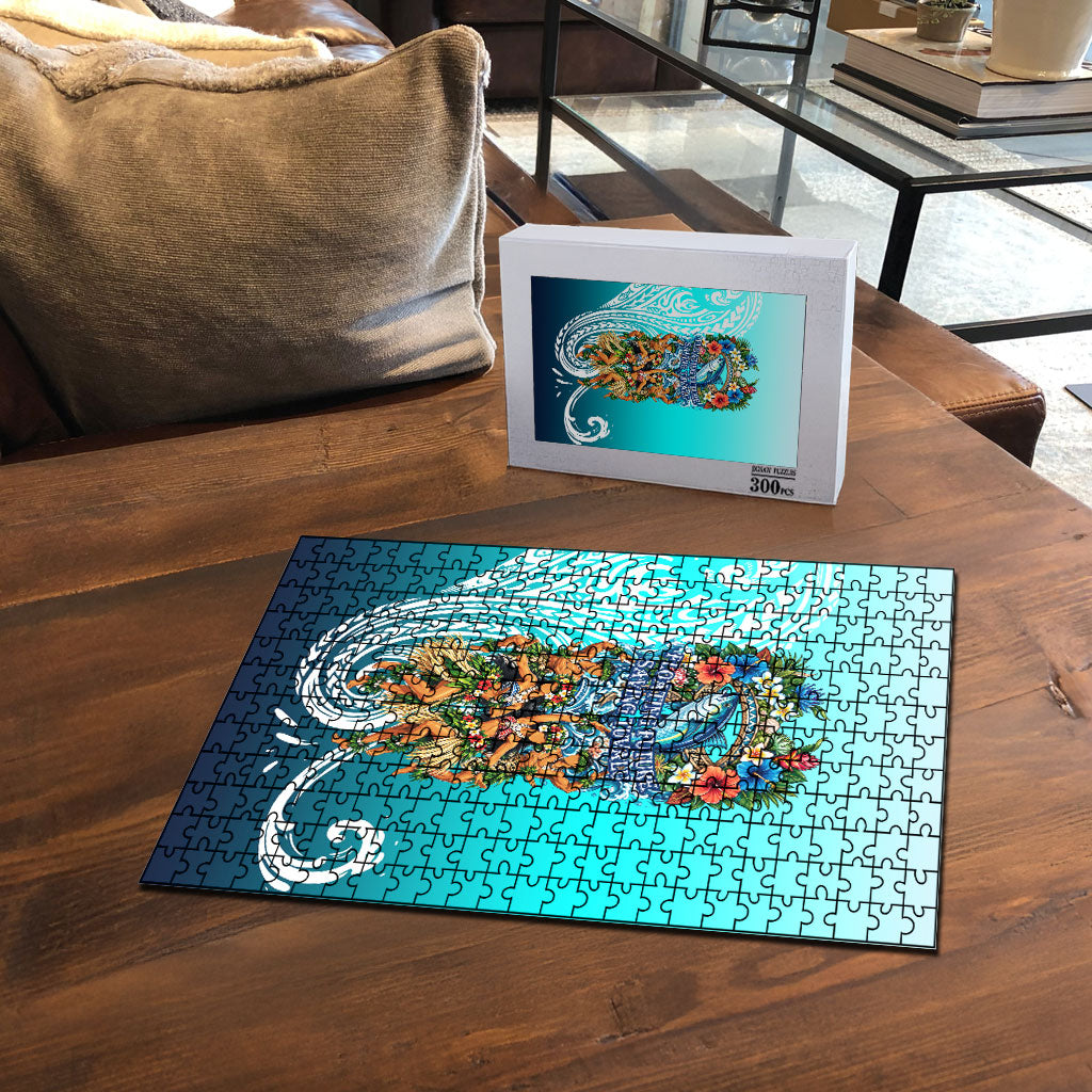 Floating Future Saving Tuvalu Puzzle Ocean Blue Pacific Polynesian Cultural Art Marine Wildlife TS04 - Polynesian Pride