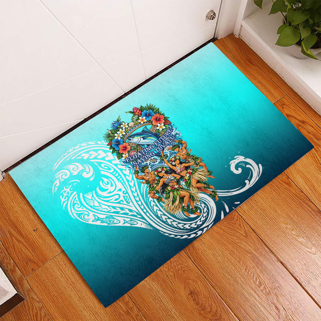 Floating Future Saving Tuvalu Rubber Doormat Ocean Blue Pacific Polynesian Cultural Art Marine Wildlife TS04 - Polynesian Pride