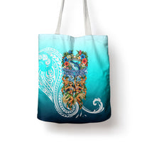 Floating Future Saving Tuvalu Tote Bag Ocean Blue Pacific Polynesian Cultural Art Marine Wildlife TS04 - Polynesian Pride