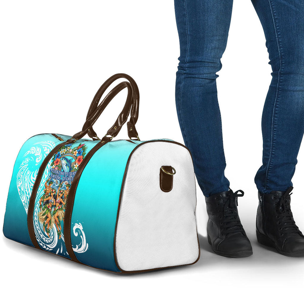 Floating Future Saving Tuvalu Travel Bag Ocean Blue Pacific Polynesian Cultural Art Marine Wildlife TS04 - Polynesian Pride