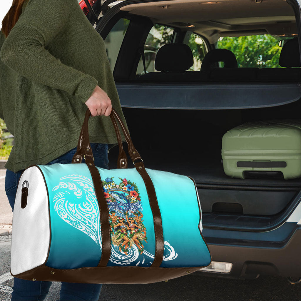 Floating Future Saving Tuvalu Travel Bag Ocean Blue Pacific Polynesian Cultural Art Marine Wildlife TS04 - Polynesian Pride