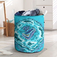 Tuvalu First Digital Nation In The Metaverse Laundry Basket Polynesian Island Atoll Cyber Ocean TS04 Blue White - Polynesian Pride