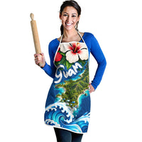 Guam Tropical Island Apron Hibiscus Floral Ocean Waves TS04 - Polynesian Pride