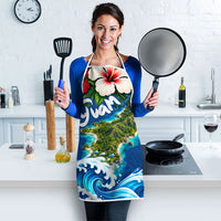 Guam Tropical Island Apron Hibiscus Floral Ocean Waves TS04 - Polynesian Pride