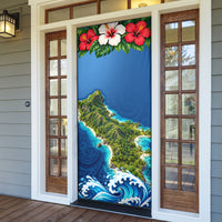 Guam Tropical Island Door Cover Hibiscus Floral Ocean Waves TS04 - Polynesian Pride
