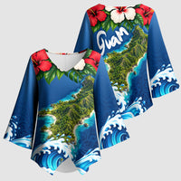 Guam Tropical Island Kimono Sleeve Blouse Hibiscus Floral Ocean Waves TS04 - Polynesian Pride