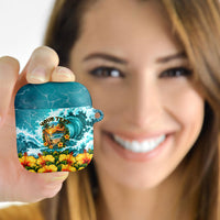 Personalized Hawaii 60th Birthday Eagle AirPods Case Tropical Sunset Beach Hibiscus Ocean Wave TS04 - Polynesian Pride