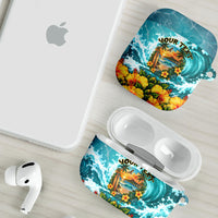 Personalized Hawaii 60th Birthday Eagle AirPods Case Tropical Sunset Beach Hibiscus Ocean Wave TS04 - Polynesian Pride