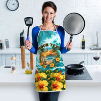 Personalized Hawaii 60th Birthday Eagle Apron Tropical Sunset Beach Hibiscus Ocean Wave TS04 - Polynesian Pride