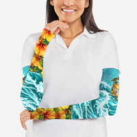 Personalized Hawaii 60th Birthday Eagle Arm Sleeves Tropical Sunset Beach Hibiscus Ocean Wave TS04 - Polynesian Pride