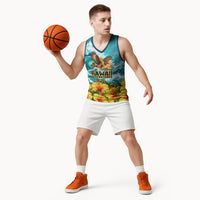 Personalized Hawaii 60th Birthday Eagle Basketball Jersey Tropical Sunset Beach Hibiscus Ocean Wave TS04 - Polynesian Pride